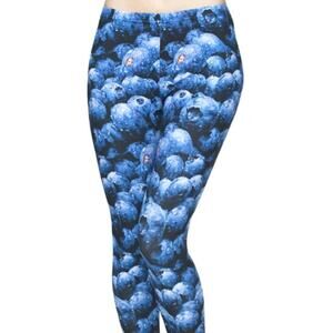 Stasia Berry Blue Blueberry Fruity Foodie Graphic Leggings OSFM Callie Lives